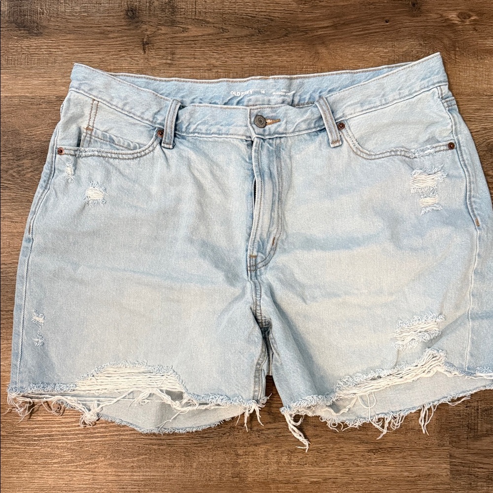 Old Navy Distressed Light Denim Jean Shorts